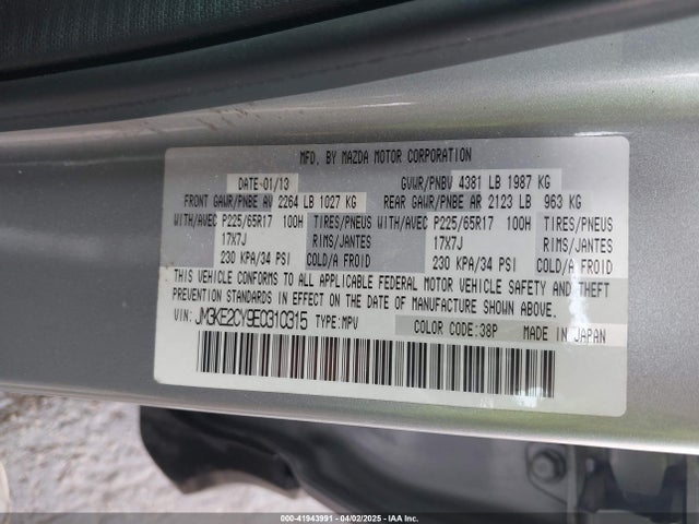 JM3KE2CY9E0310315 Mazda Cx-5 Touring