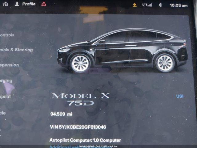 5YJXCBE20GF013046 Tesla Model X 60d/70d/75d/90d/p100d