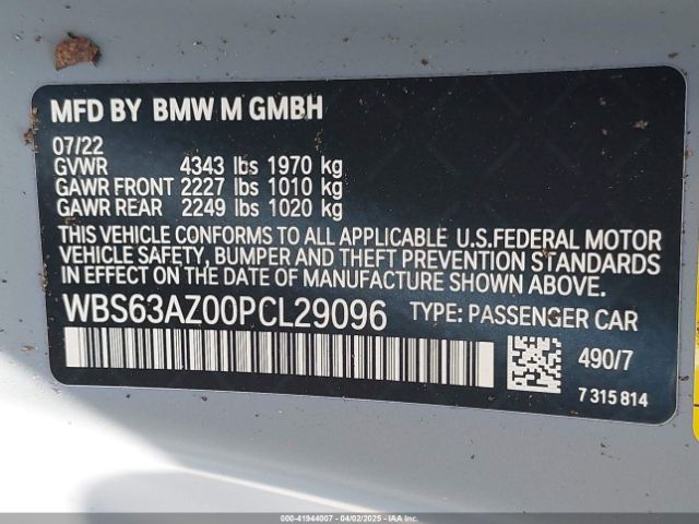 2023 BMW M4 WBS63AZ00PCL29096 Photo 8