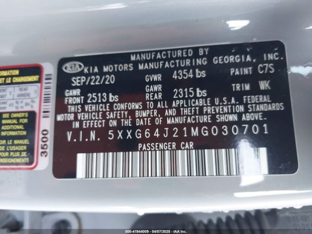 2021 KIA K5 5XXG64J21MG030701 Photo 8