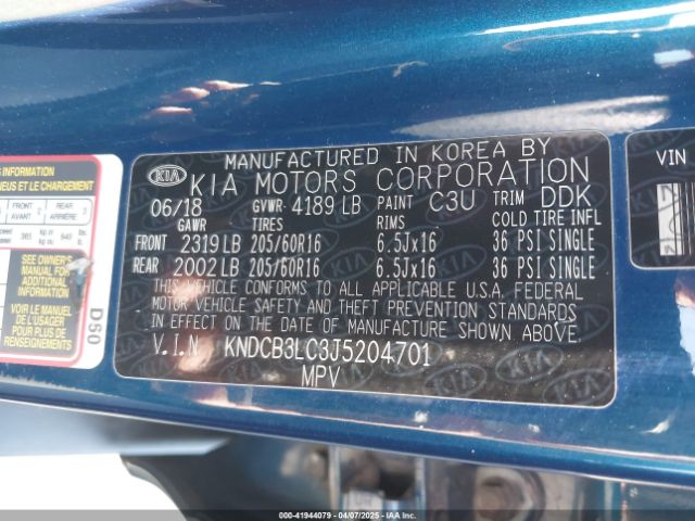 KNDCB3LC3J5204701 KIA NIRO LX