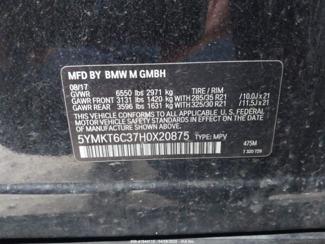 5YMKT6C37H0X20875 BMW X5 M