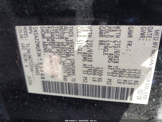5N1AZ2MG9JN133448 Nissan 2018