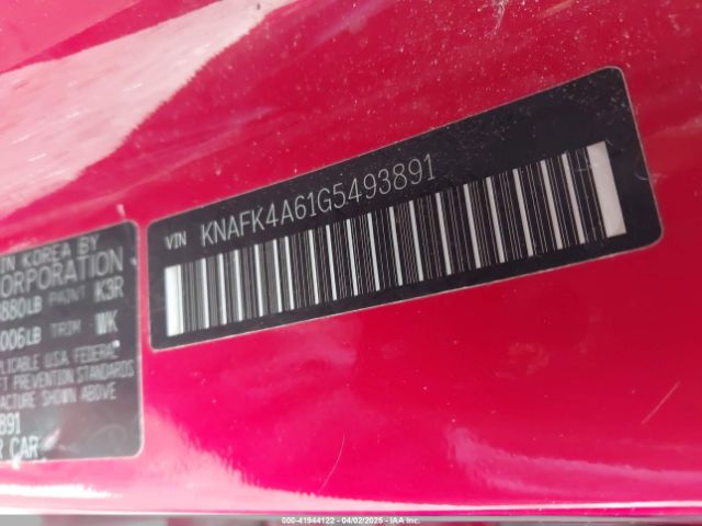 KNAFK4A61G5493891 KIA FORTE LX