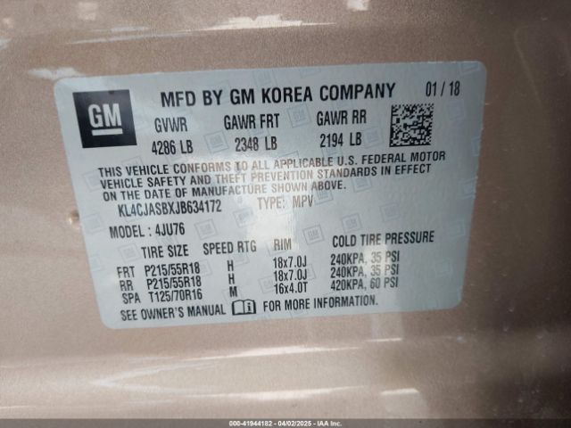 KL4CJASBXJB634172 Buick Encore Preferred