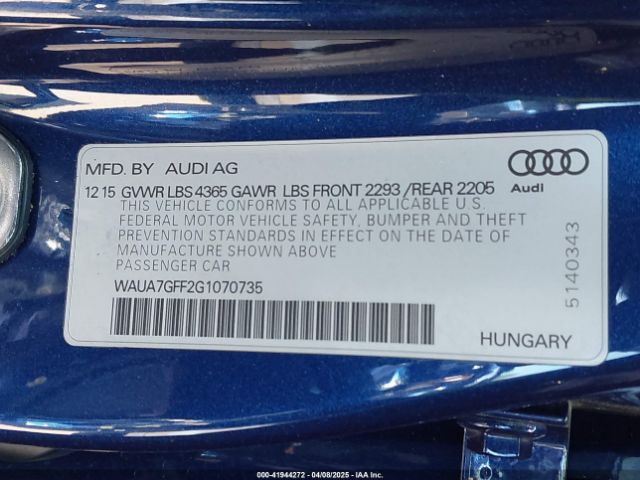 2016 AUDI A3 WAUA7GFF2G1070735 Photo 8