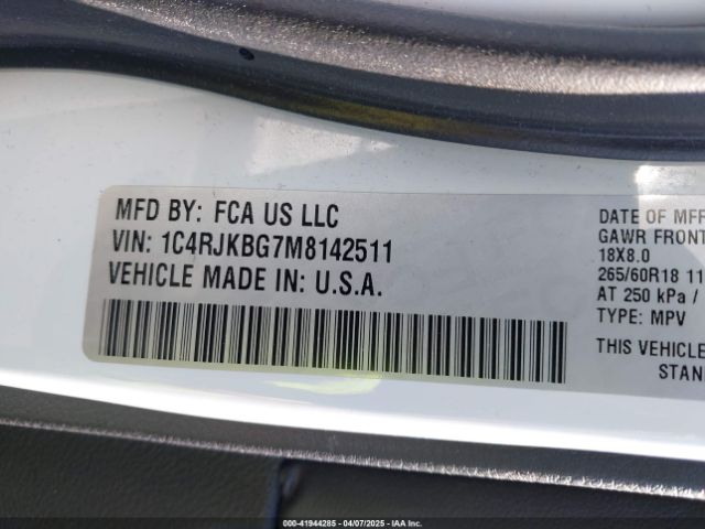 2021 JEEP GRAND CHEROKEE L 1C4RJKBG7M8142511 Photo 8