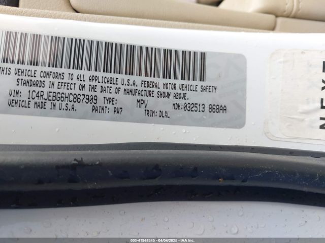 1C4RJEBG6HC867909 Jeep Grand Cherokee Limited 4x2