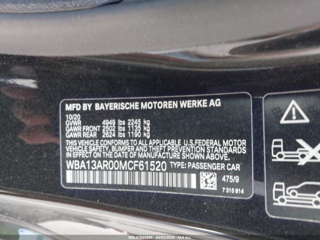 WBA13AR00MCF61520 BMW M440i Xdrive
