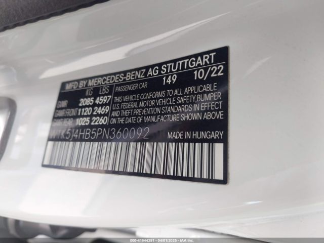 W1K5J4HB5PN360092 Mercedes-Benz Cla 250 Coupe 4matic