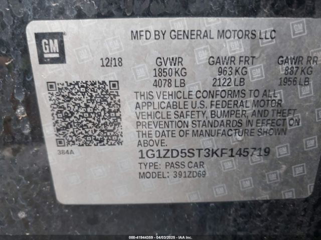 1G1ZD5ST3KF145719 Chevrolet MALIBU LT