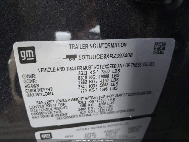 1GTUUCE8XRZ397408 GMC Sierra 1500 4wd  Short Box Elevation With 3sb