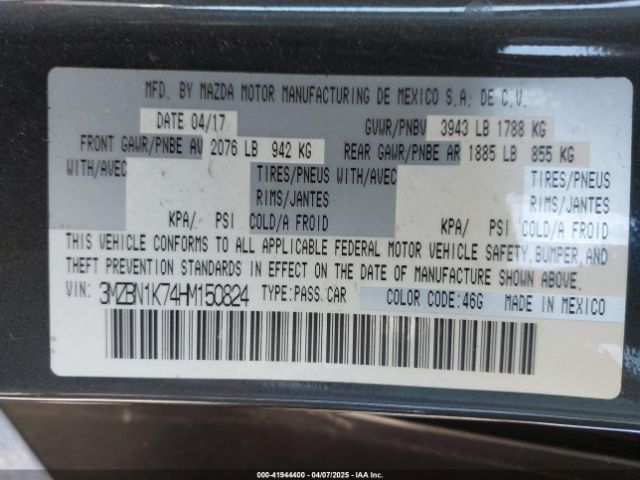 3MZBN1K74HM150824 Mazda pe