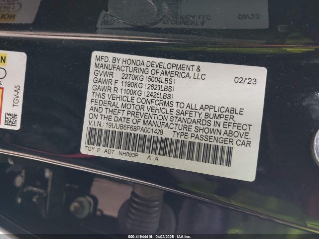 19UUB6F68PA001428 Acura k20c6