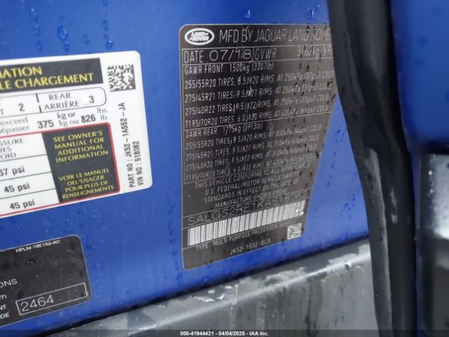 2019 LAND ROVER RANGE ROVER SALGS2RE1KA518062 Photo 8