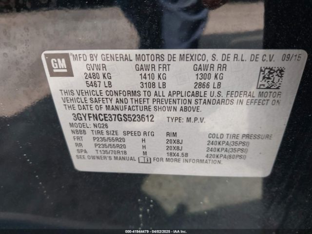 3GYFNCE37GS523612 Cadillac Srx Performance Collection