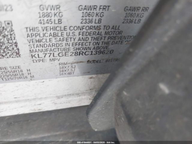 KL77LGE28RC139620 Chevrolet Trax Fwd 1rs