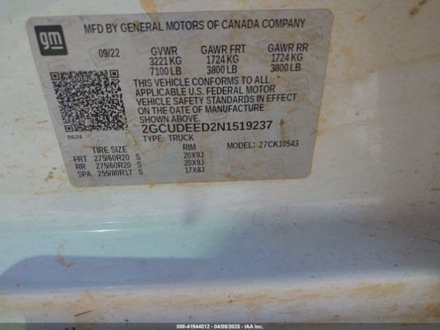 2GCUDEED2N1519237 Chevrolet Silverado 1500 4wd  Short Bed Rst