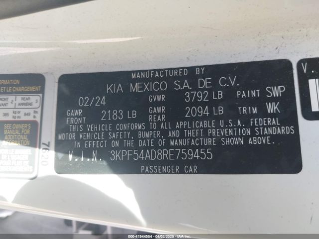 3KPF54AD8RE759455 KIA Forte Gt-line