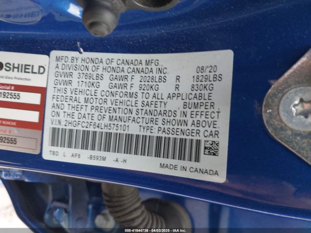 2HGFC2F64LH575101 Honda Civic Lx