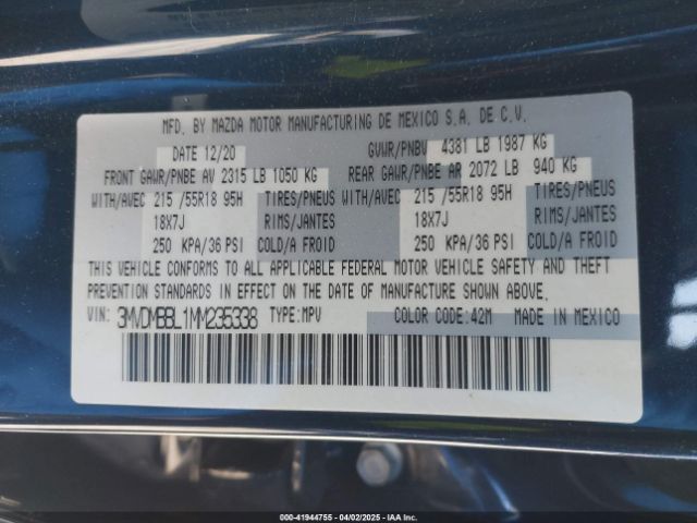 3MVDMBBL1MM235338 Mazda Cx-30 Select