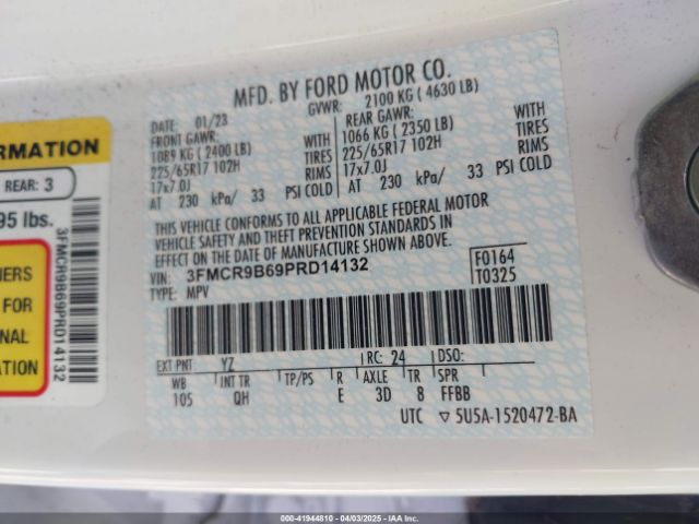 3FMCR9B69PRD14132 Ford Bronco Sport Big Bend