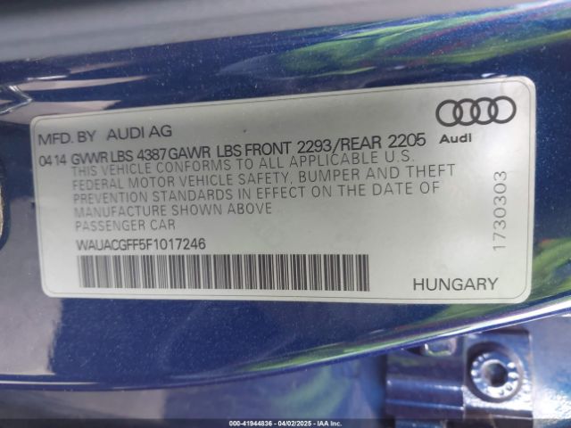 WAUACGFF5F1017246 Audi A3 1.8t Premium