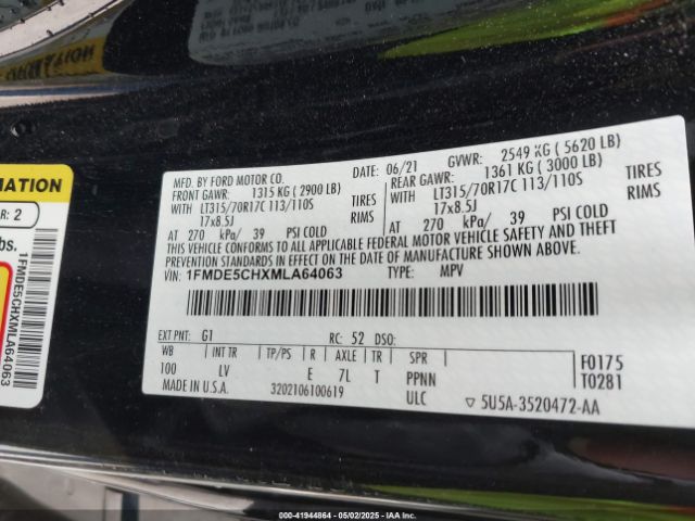 1FMDE5CHXMLA64063 Ford Bronco Big Bend