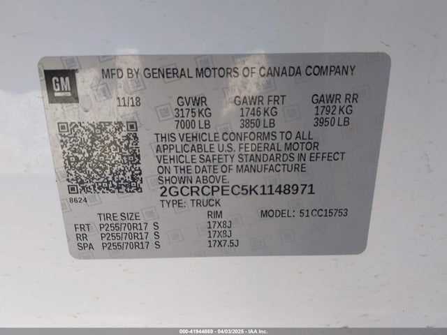 Chevrolet Silverado 1500 Ld Lt 2019 2GCRCPEC5K1148971 Image 9