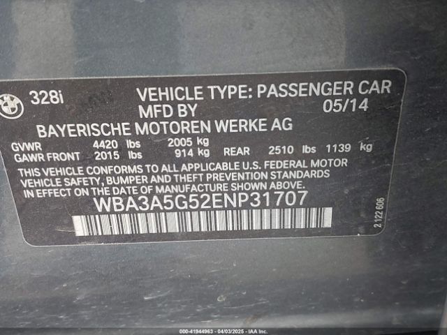 WBA3A5G52ENP31707 BMW 328I