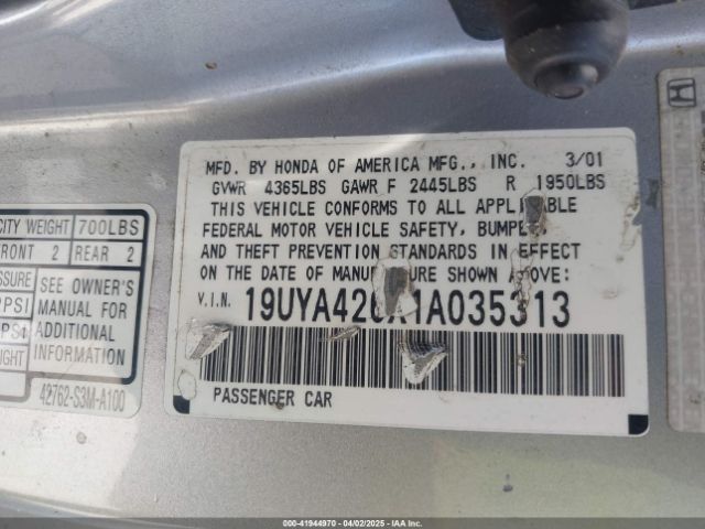 2001 ACURA CL 19UYA426X1A035313 Photo 8