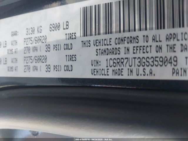 1C6RR7UT3GS359049 RAM 1500 Sport
