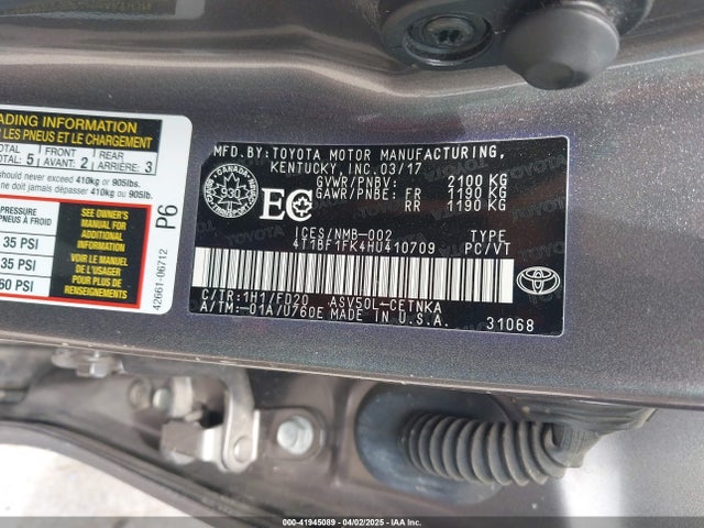 4T1BF1FK4HU410709 Toyota CAMRY LE