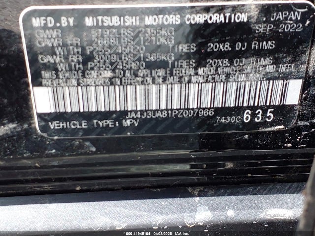 JA4J3UA81PZ007966 Mitsubishi 2023
