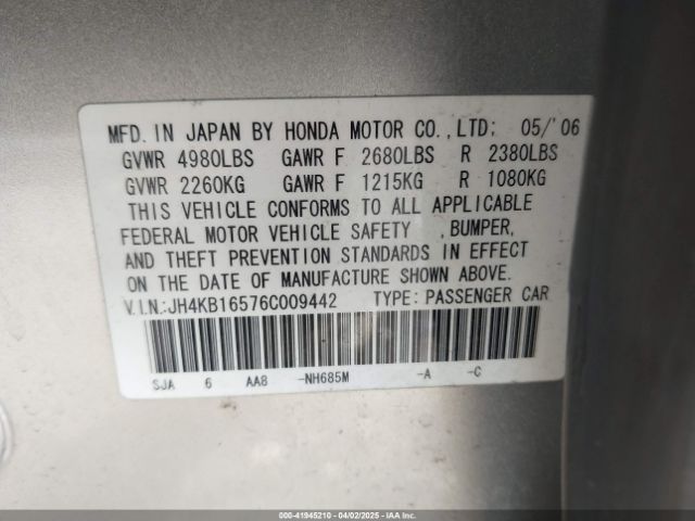 2006 ACURA RL JH4KB16576C009442 Photo 8