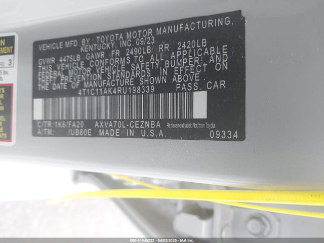 4T1C11AK4RU198339 Toyota CAMRY LE