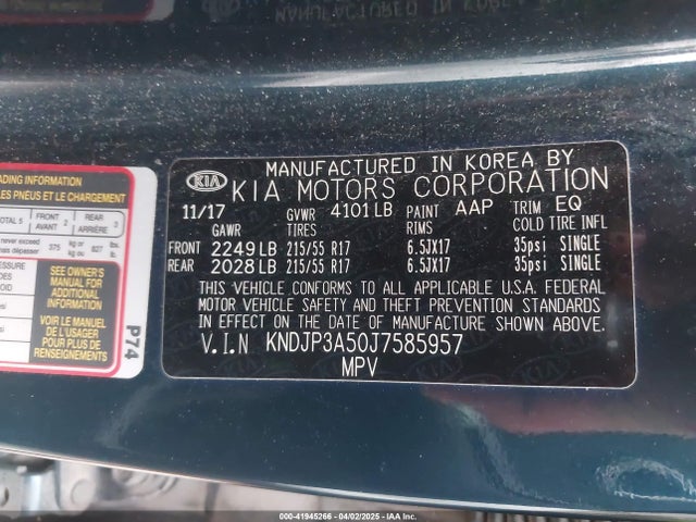 KNDJP3A50J7585957 KIA SOUL +