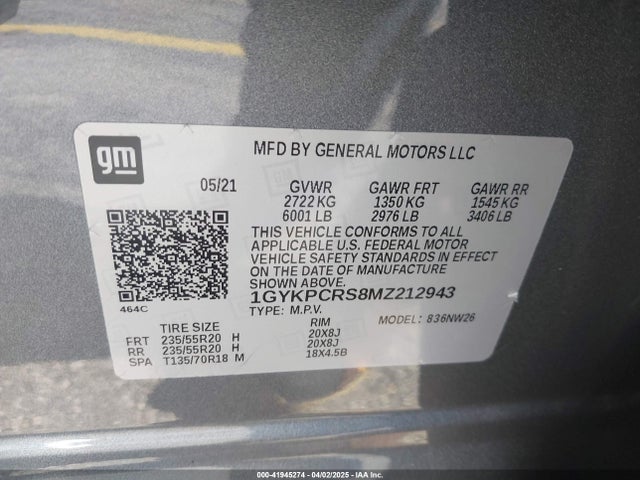 2021 CADILLAC XT6 1GYKPCRS8MZ212943 Photo 8