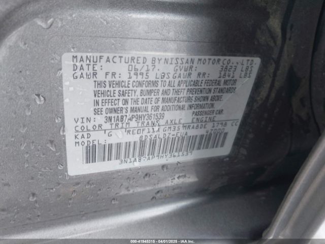 3N1AB7AP9HY361539 Nissan SENTRA SV