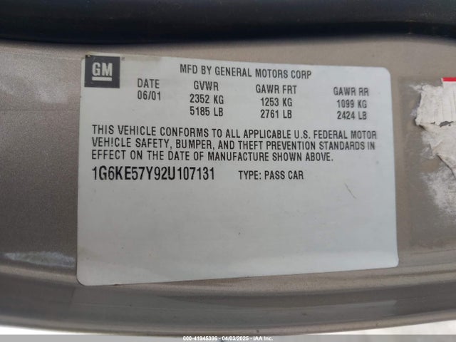 2002 CADILLAC DEVILLE 1G6KE57Y92U107131 Photo 8