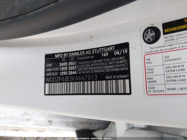 WDDZF6JB3KA667513 Mercedes-Benz E 450 4matic