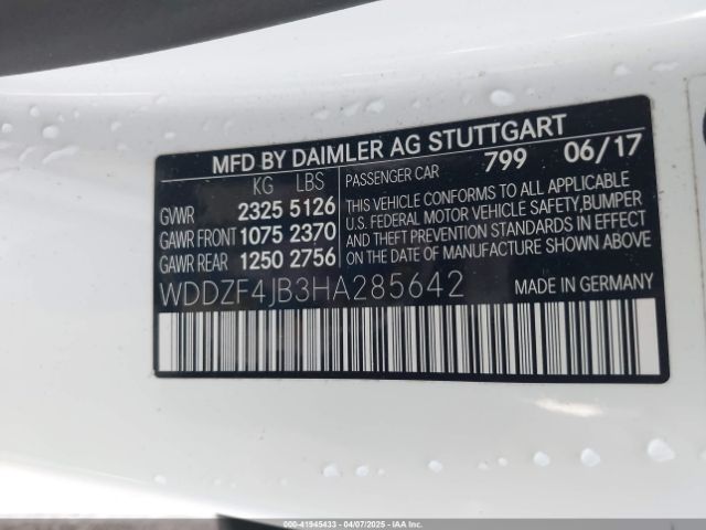 WDDZF4JB3HA285642 Mercedes-Benz E 300
