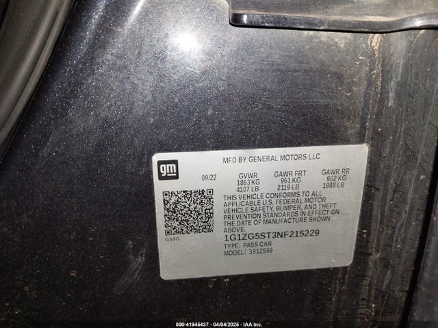 1G1ZG5ST3NF215229 Chevrolet Malibu Fwd Rs
