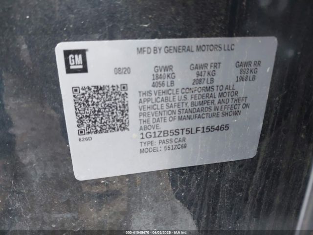 1G1ZB5ST5LF155465 Chevrolet Malibu Fwd Ls
