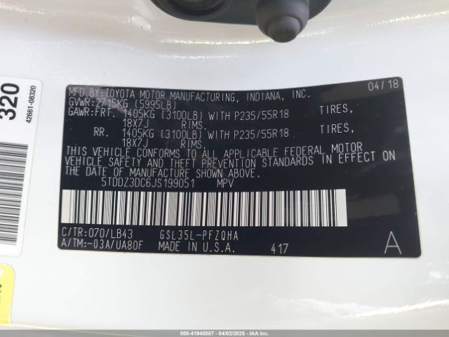 2018 TOYOTA SIENNA 5TDDZ3DC6JS199051 Photo 8