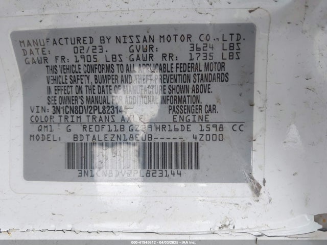 Nissan Versa 1.6 S Xtronic Cvt 2023 3N1CN8DV2PL823144 Image 9