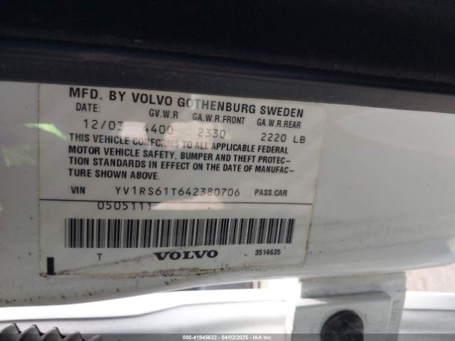 2004 VOLVO S60 YV1RS61T642380706 Photo 8