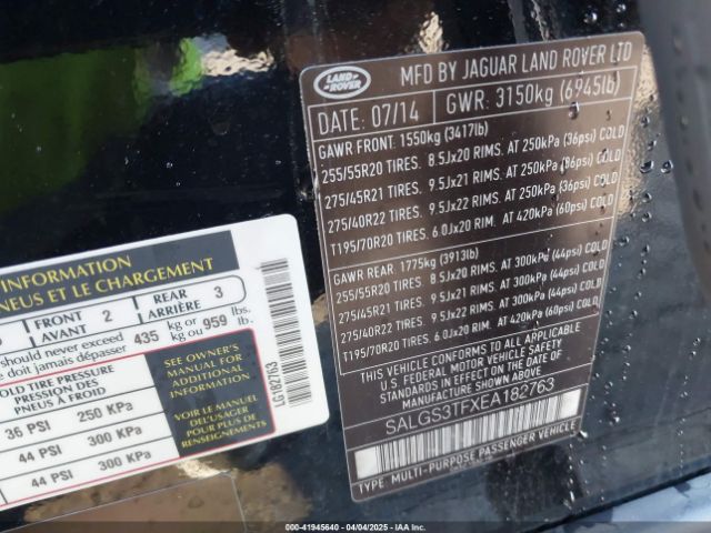 SALGS3TFXEA182763 Land Rover Range Rover