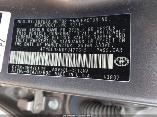 4T1BF1FK0FU477515 Toyota CAMRY SE