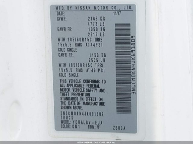 3N6CM0KN4JK691809 Nissan NV200 SV
